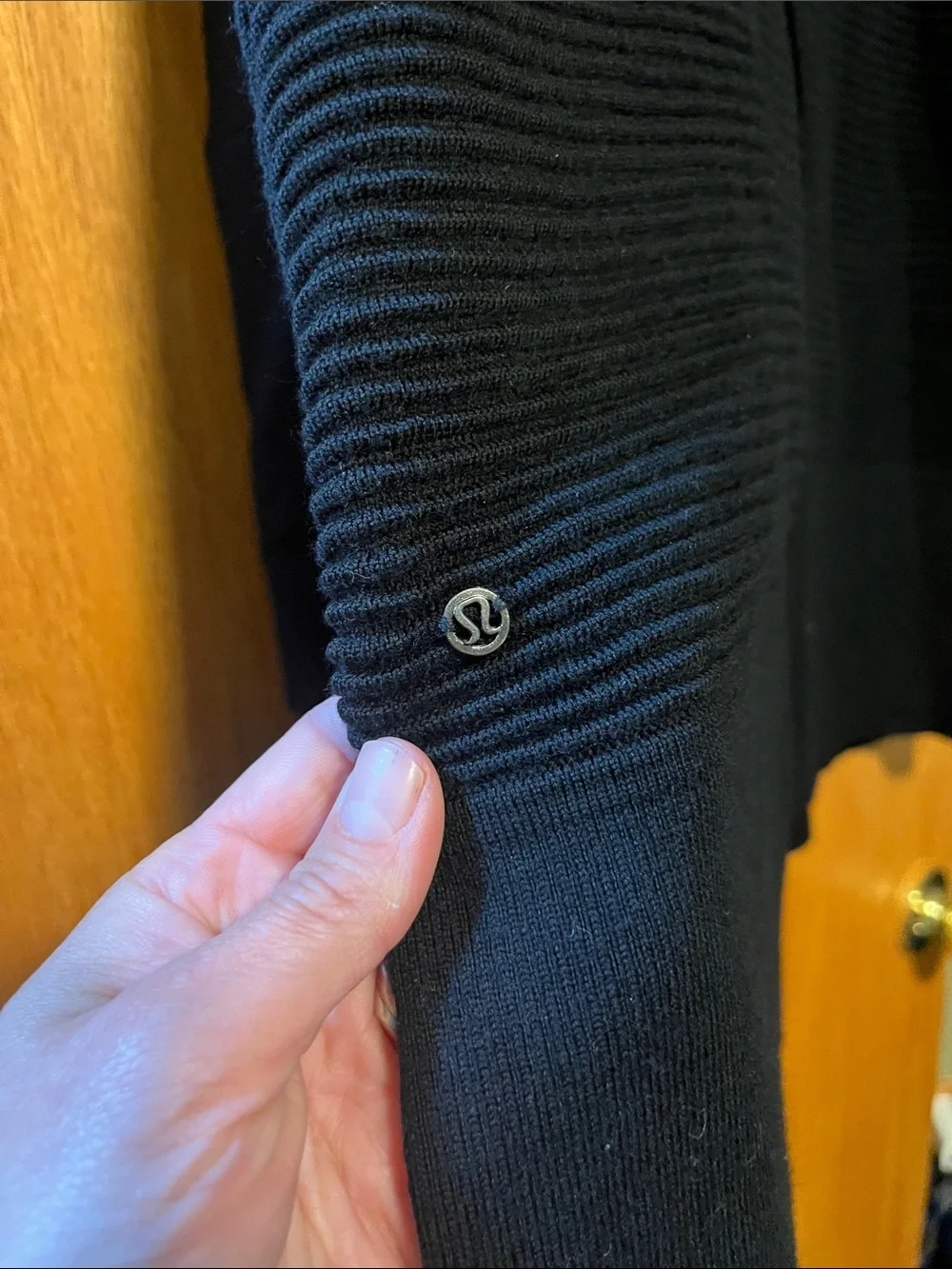 lululemon athletica Black Open-Front Ribbed Panel Cardigan